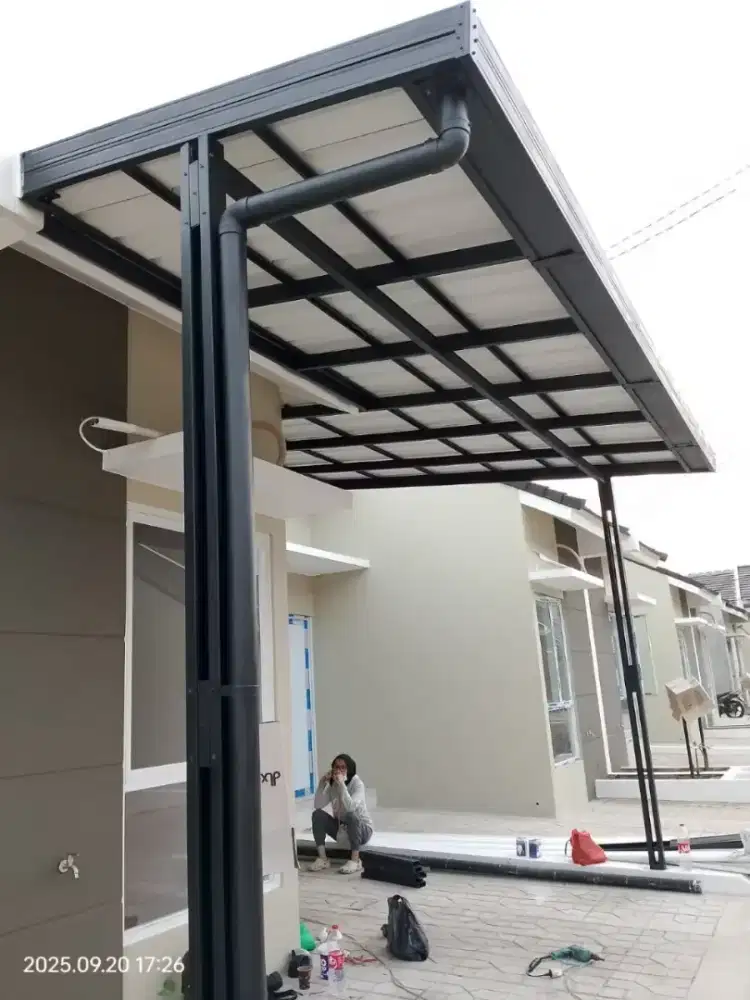 Kanopi teras harga terjangkau rangka baja ringan