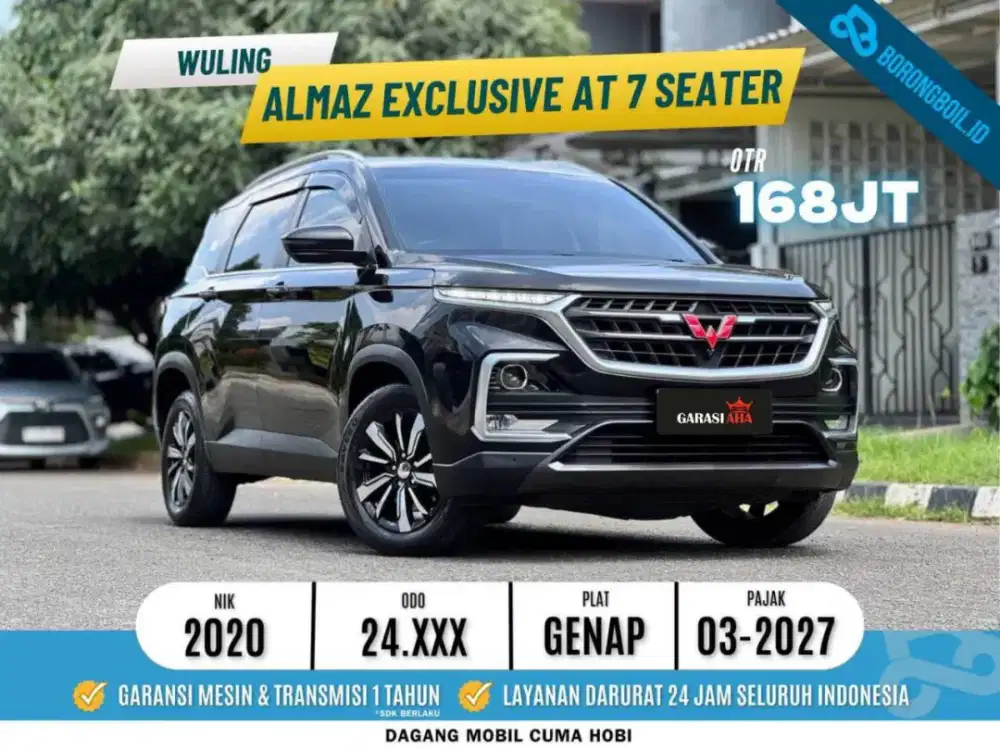 Wuling Almaz Exclusive AT 7seat Hitam Metalik 2020