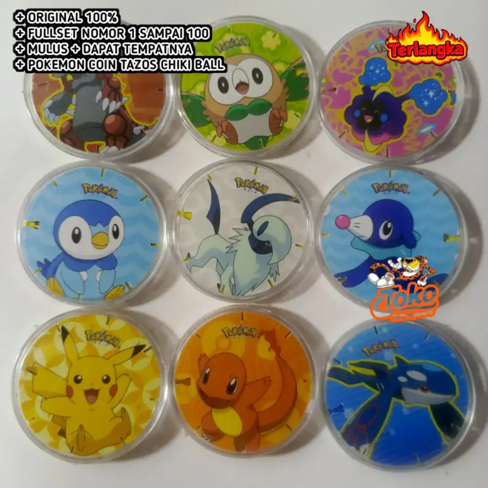 Tazos pokemon coin jadul kondisi mulus