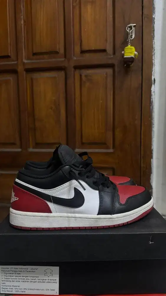 Nike Air Jordan 1 Low White Black Varsity Red (553558-161) Original