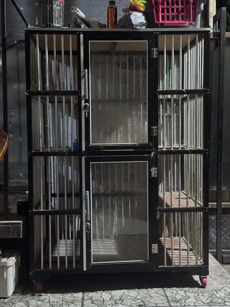 Kandang Kucing 2 Pintu Full Alumunium