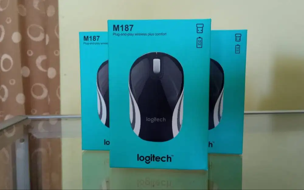 Wireless Mouse Logitech M187 Mouse Tanpa Kabel Kondisi Baru free Batre