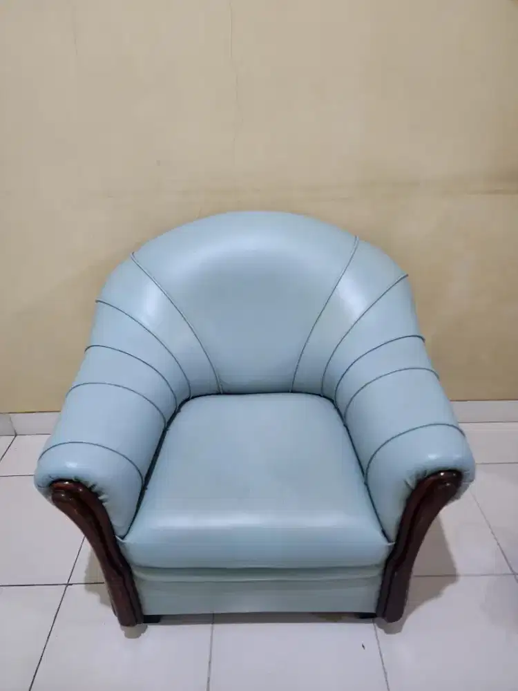 Sofa Elegan Klasik (1+2 Seater) - Warna Baby Blue / Biru Muda Pastel