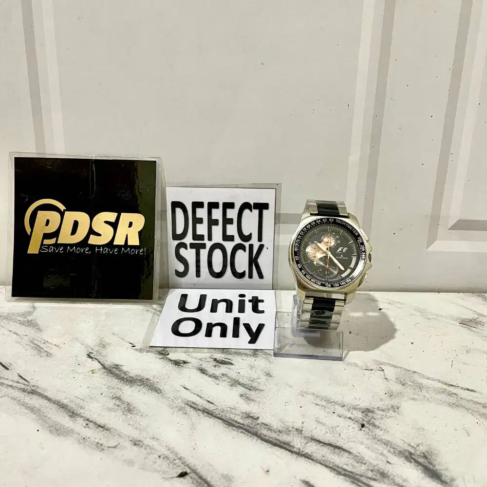 JAM TANGAN F1 SLVR BLK F-5015 JACQUES LEMANS CHRONO ORIGINAL (DEFECT)