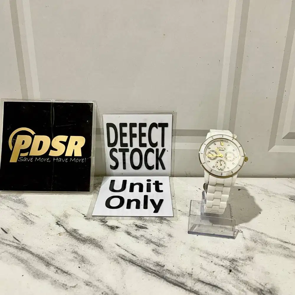 JAM TANGAN BONIA SAPPHIRE WHT GLD B932-2217 CERAMIC ORIGINAL (DEFECT)