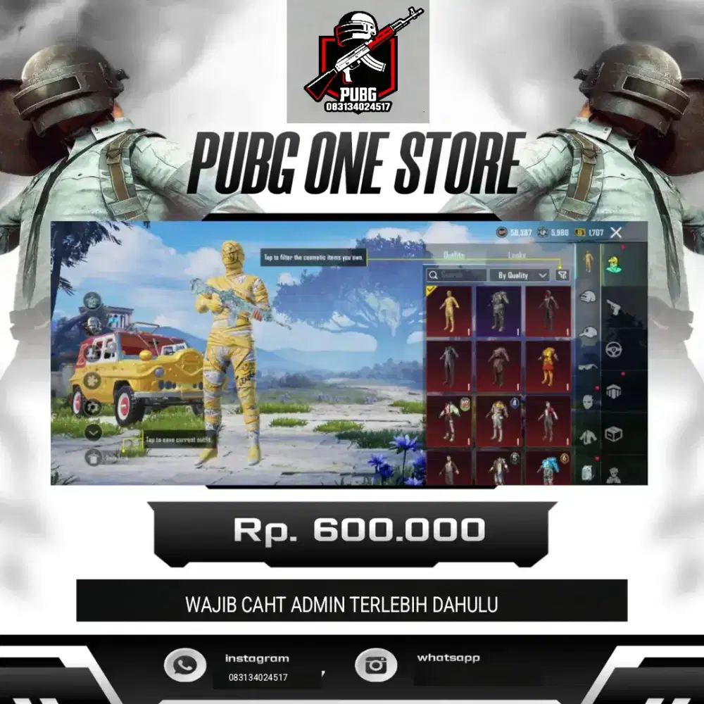 JUAL AKUN PUBG 600K