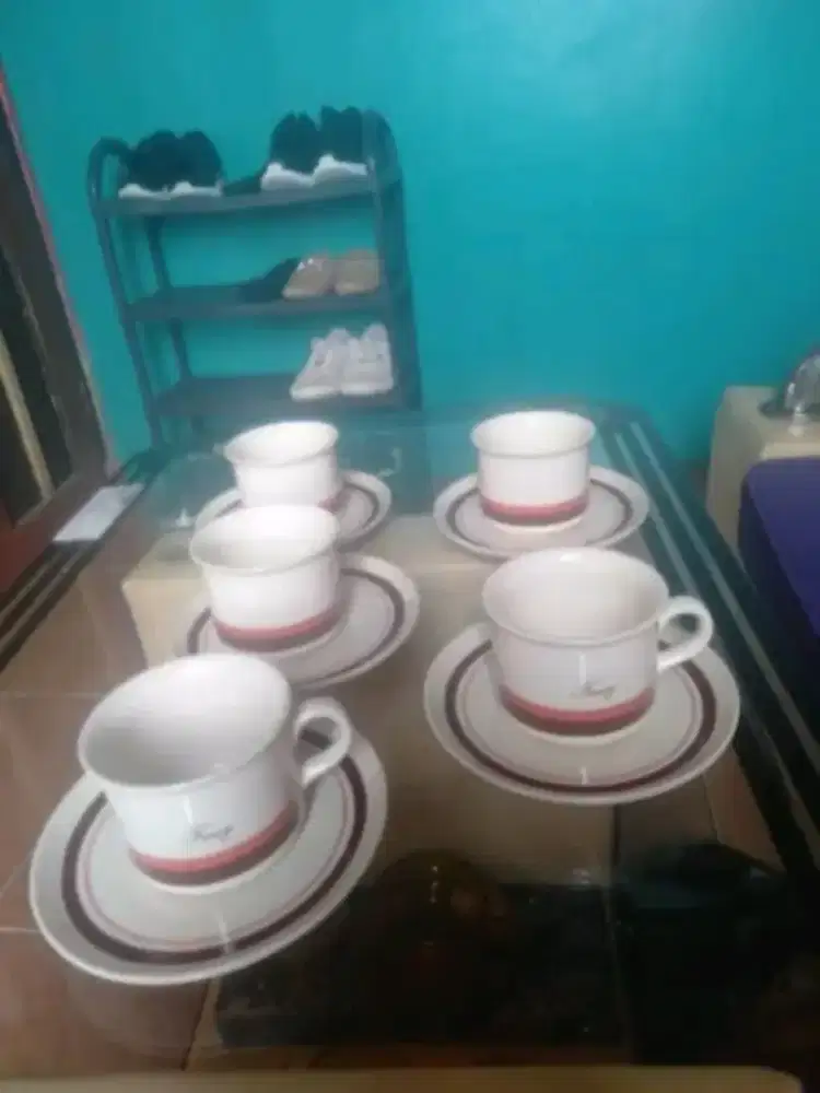 Gelas 2 cangkir jadul vintage tebel