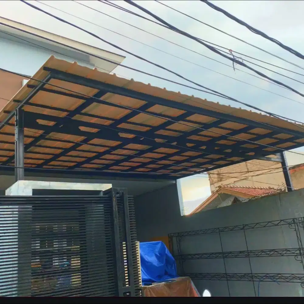 Pasang atap teras kanopi bajaringan