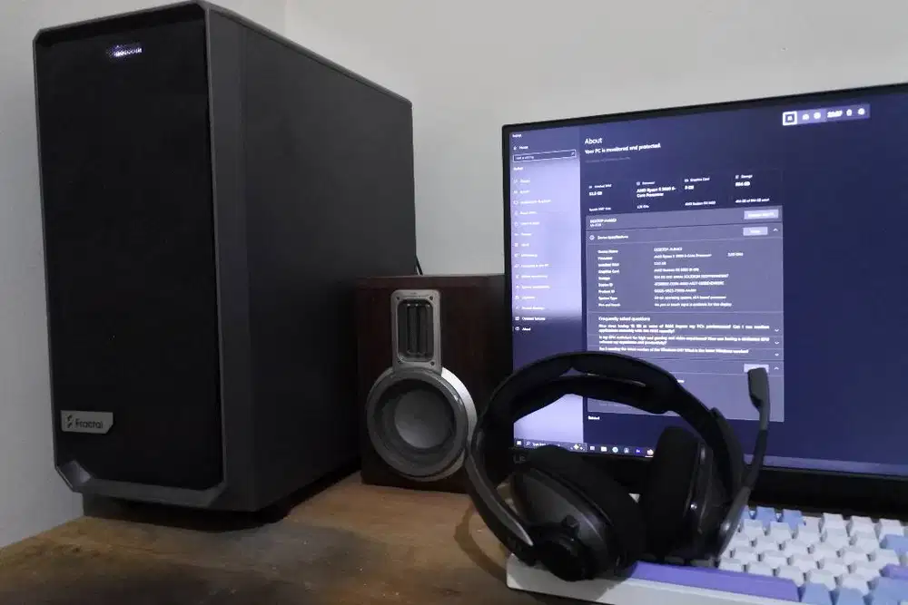 PC Gaming Full Set-Ryzen 5600-RX 6600-2X16GB DDR4-NVME 1TB-Lenovo QHD