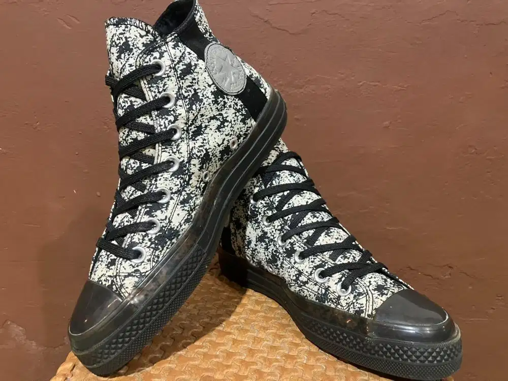 Converse CT All Star Hi Black Abstract Print Translucent Smoke Foxing