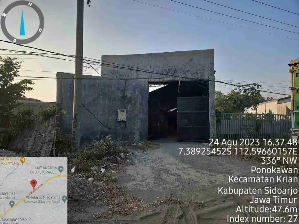 Dijual via lelang gudang di watugolong krian Sidoarjo
