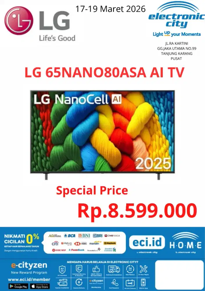 LG 65NANO80ASA AI TV New
