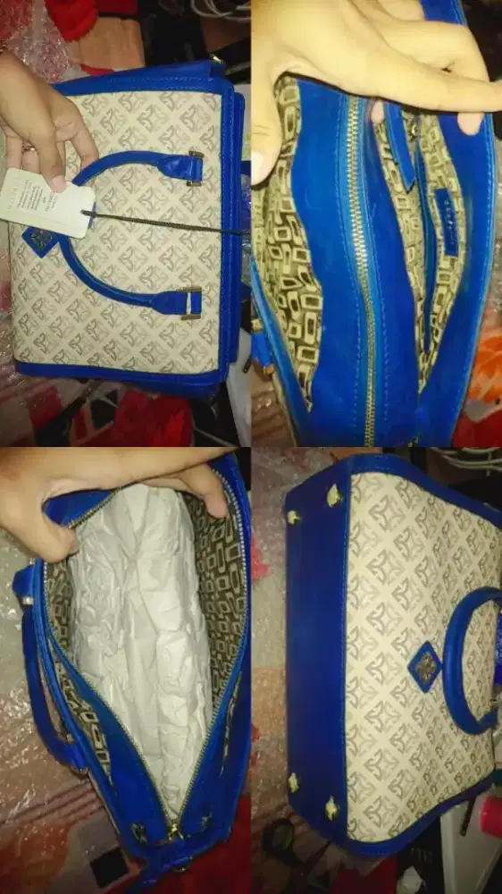 Tas Wanita Elegan Biru Motif Monogram – Baru Belum Dipakai