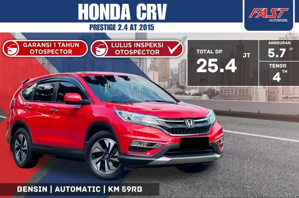 HONDA CRV PRESTIGE 2015 2.4 AT SUNROOF LOW KM.59RB ANTIK