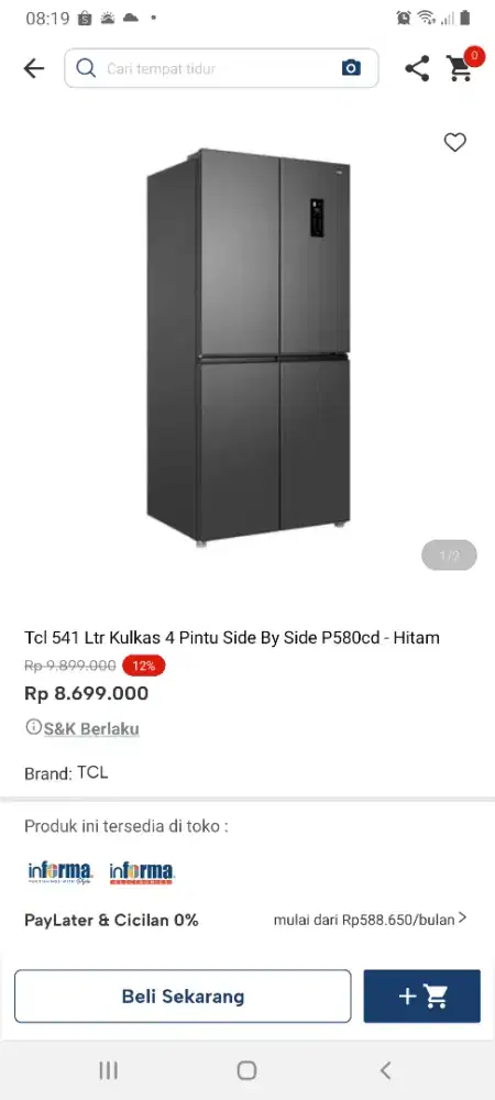 Tcl kulkas 4pintu