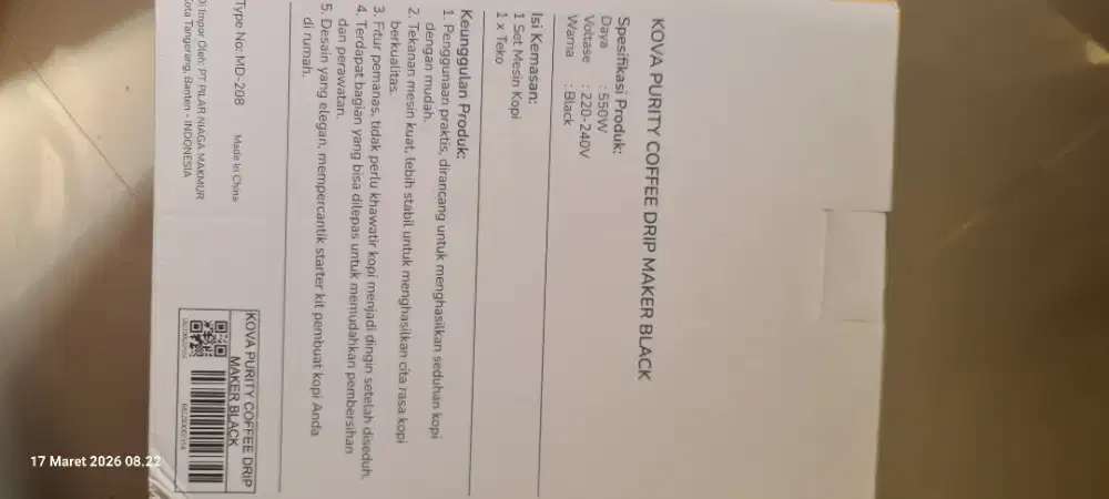 Jual Kova Purity Coffe Drip Maker MD-208