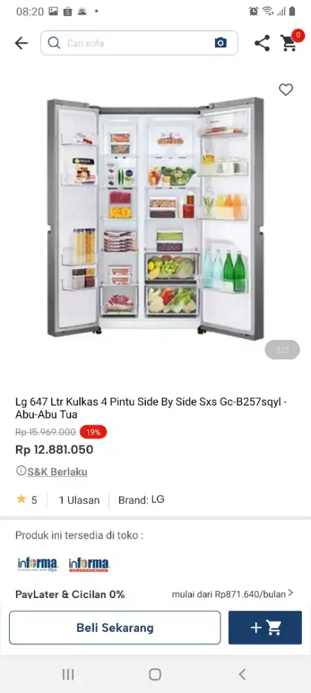 Lg kulkas sbs 2 pintu
