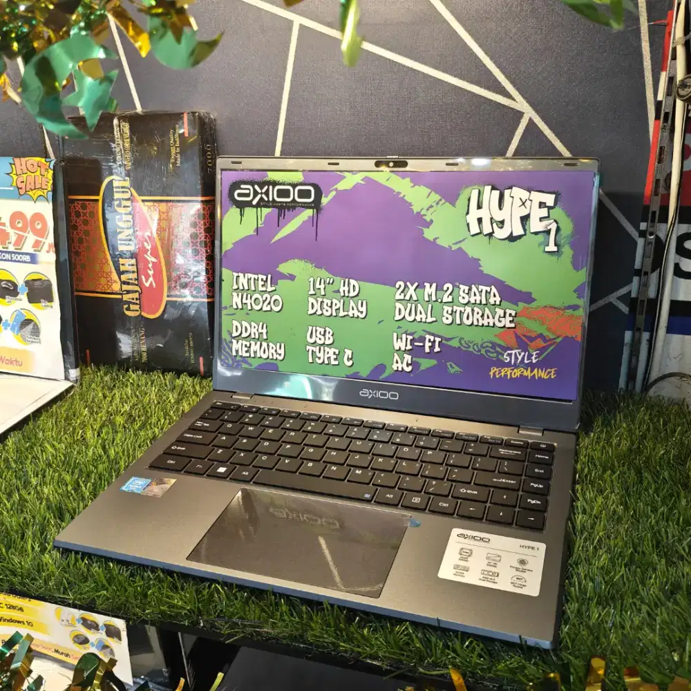 AXIOO HYPE 1 INTEL CELERON RAM 4GB SSD 128GB SIAP PAKAI