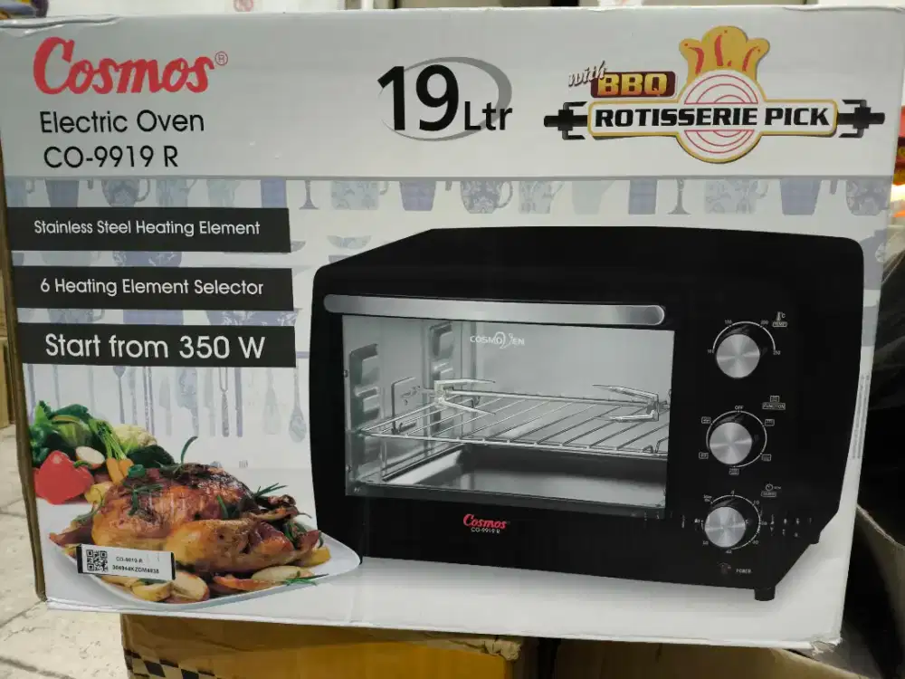 OVEN LISTRIK COSMOS CO-9919R TOASTER ROTISSERIE LOW WATT 19LTR