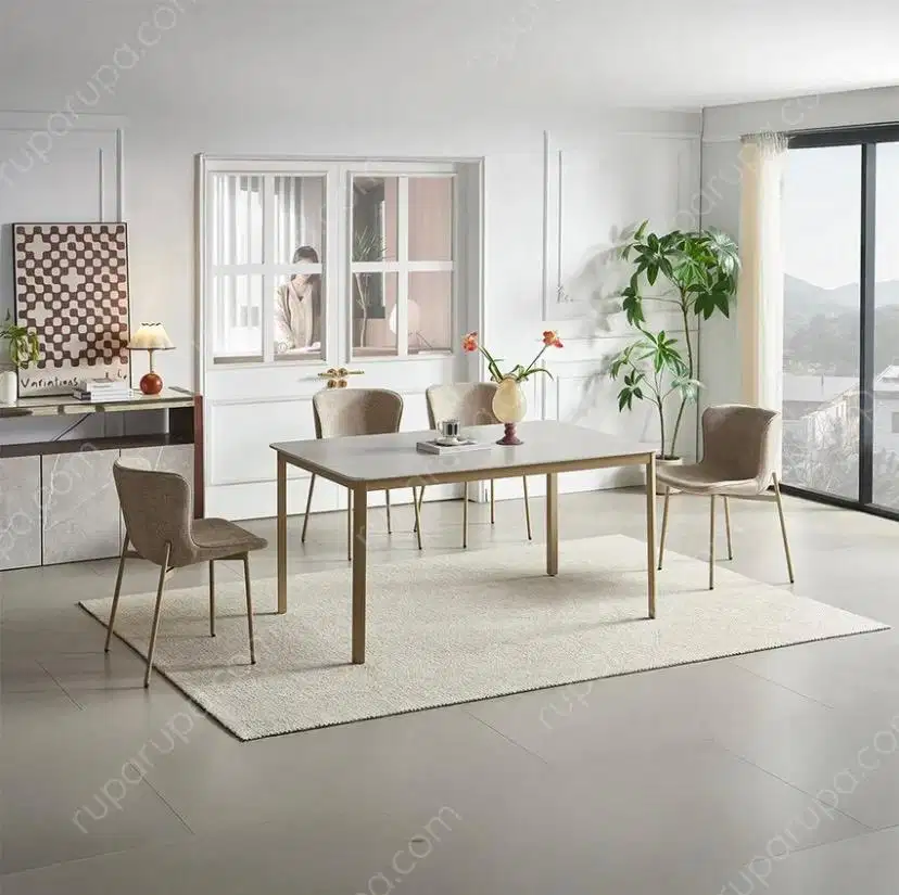 Informa Maula Set Meja Makan 4 Kursi - Krem Beige