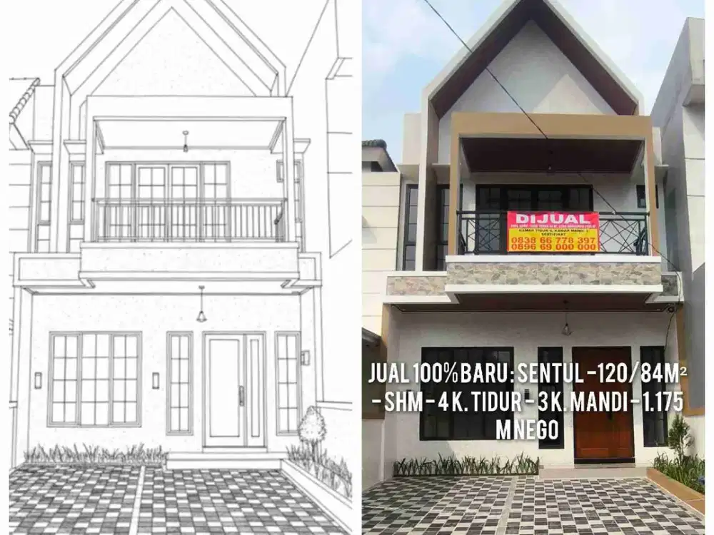 Rumah 2 Lantai 100% Baru - Belakang Aeon Sentul City - Griya Alam Sentul Bogor