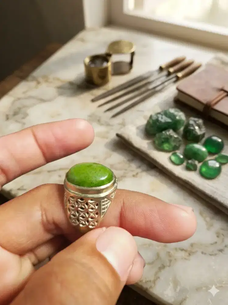 Batu akik hijau guratan