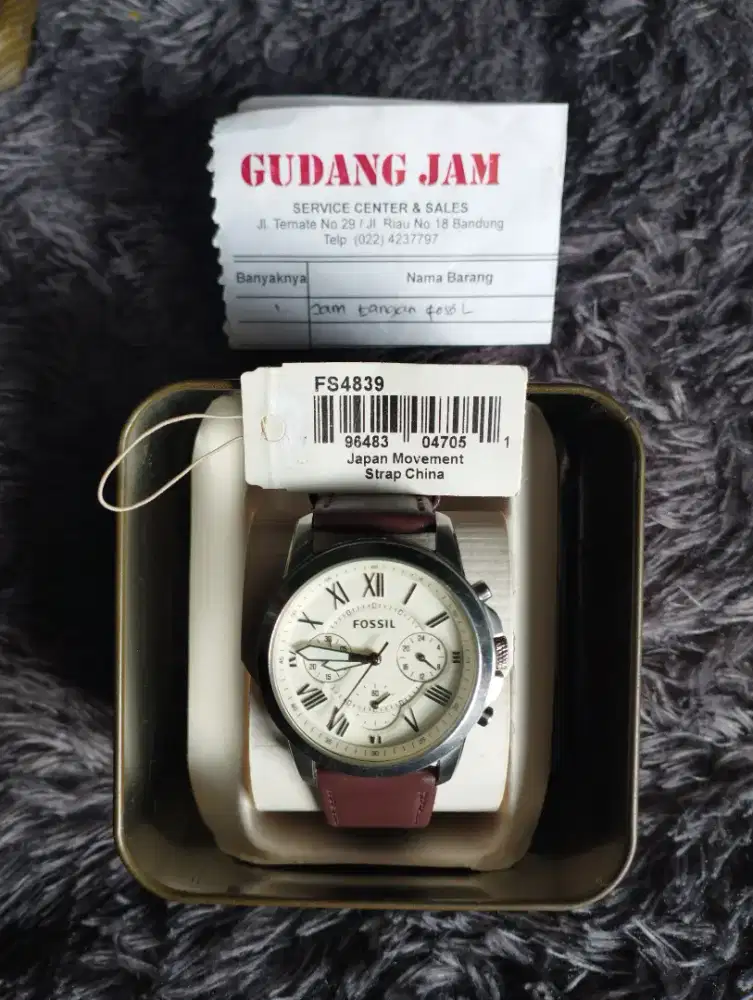 Jam Tangan Fossil FS4839 Grant Chronograph Authentic