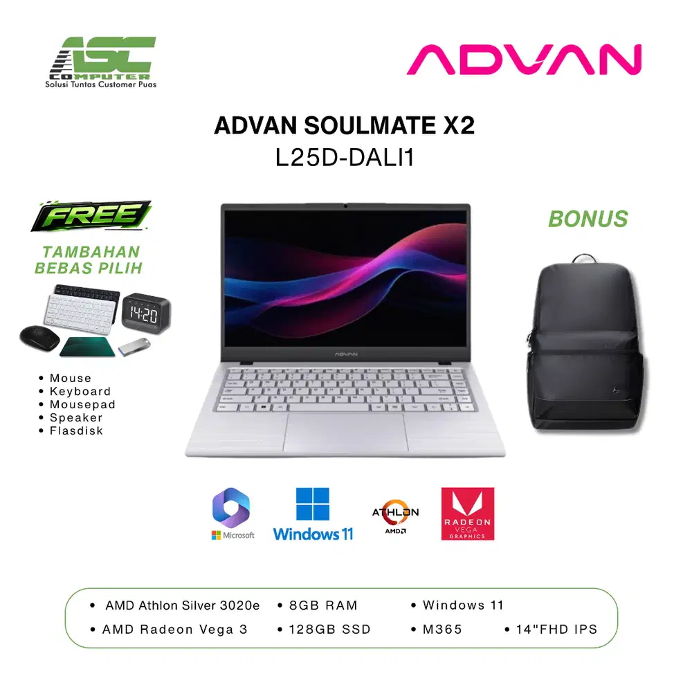 Laptop ADVAN Soulmate X2 L25D-DALI1