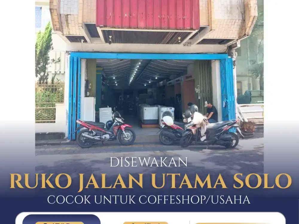 Ruko Jalan Utama Kota Solo Bangunan 1 Lantai