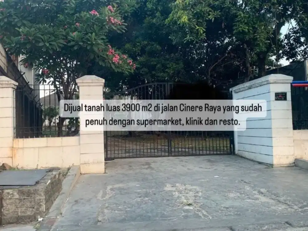 Dijual tanah murah di jalan sutra Cinere dekat supermarket dan SPBU