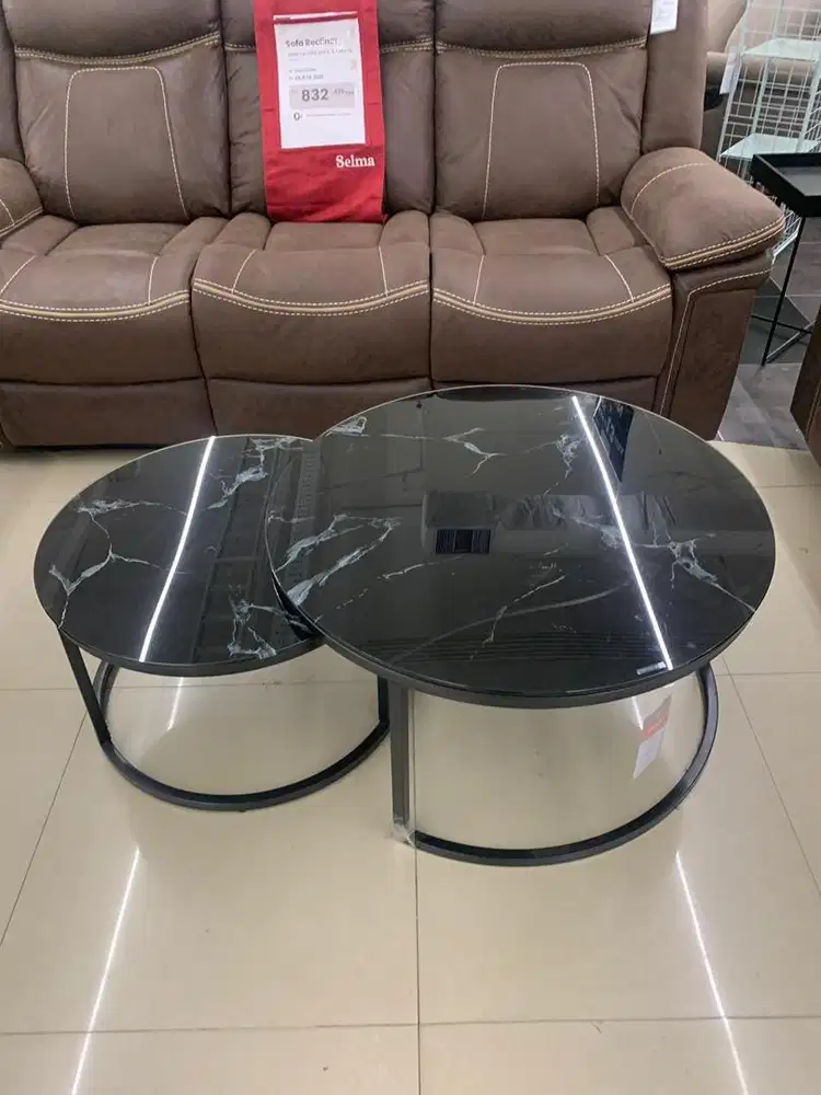 meja tamu kaca tempred glass
