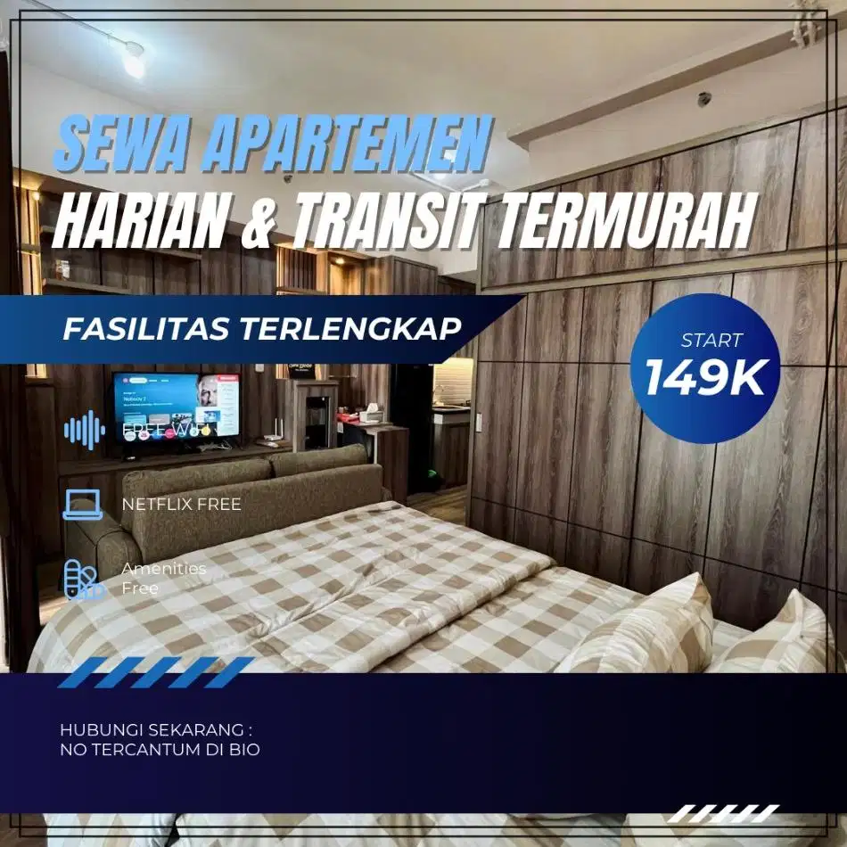 Sewa Apartemen Treepark BSD Serpong Harian/Transit Termurah Tangerang