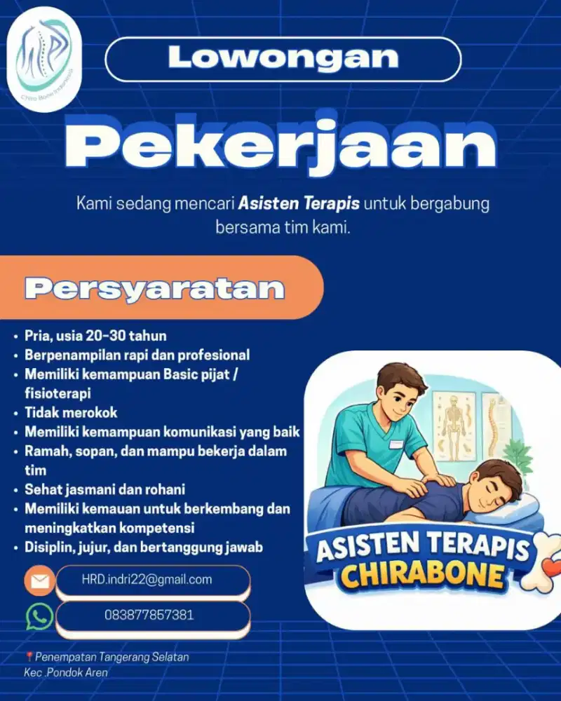 LOWONGAN ASISTEN TERAPIS / ASISTEN FISIOTERAPI