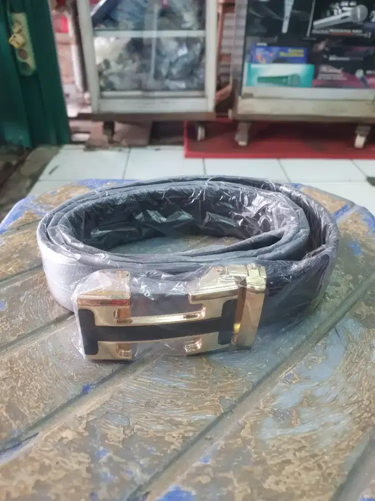 Ikat Pinggang Pria Rel Otomatis Gesper Kulit Sintetis Hermes
