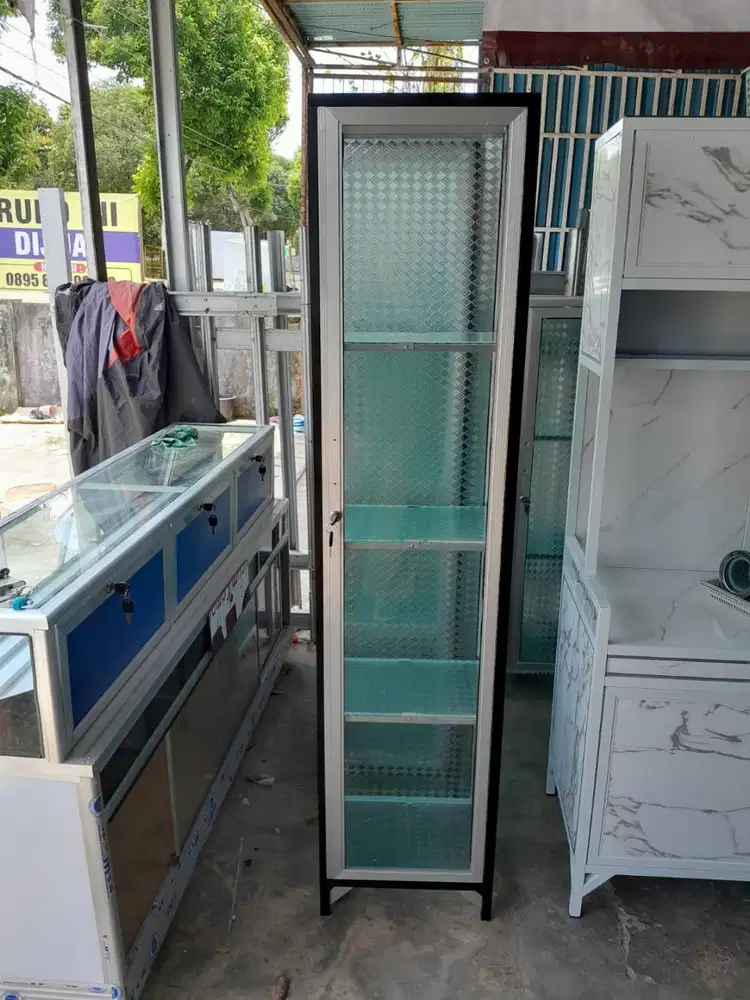 PROMO LEMARI HIAS KACA SERBAGUNA 1 PINTU SALE TERMURAH GRATIS ANTAR