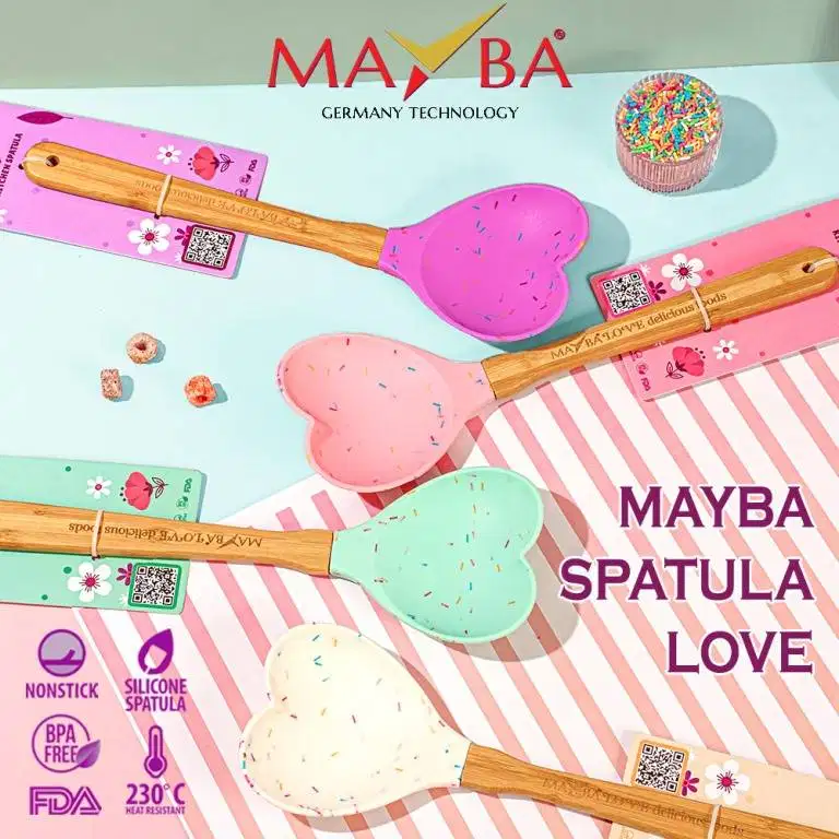 MAYBA SPATULA Silikon Love Beautiful Shovel Silicone Food Grade