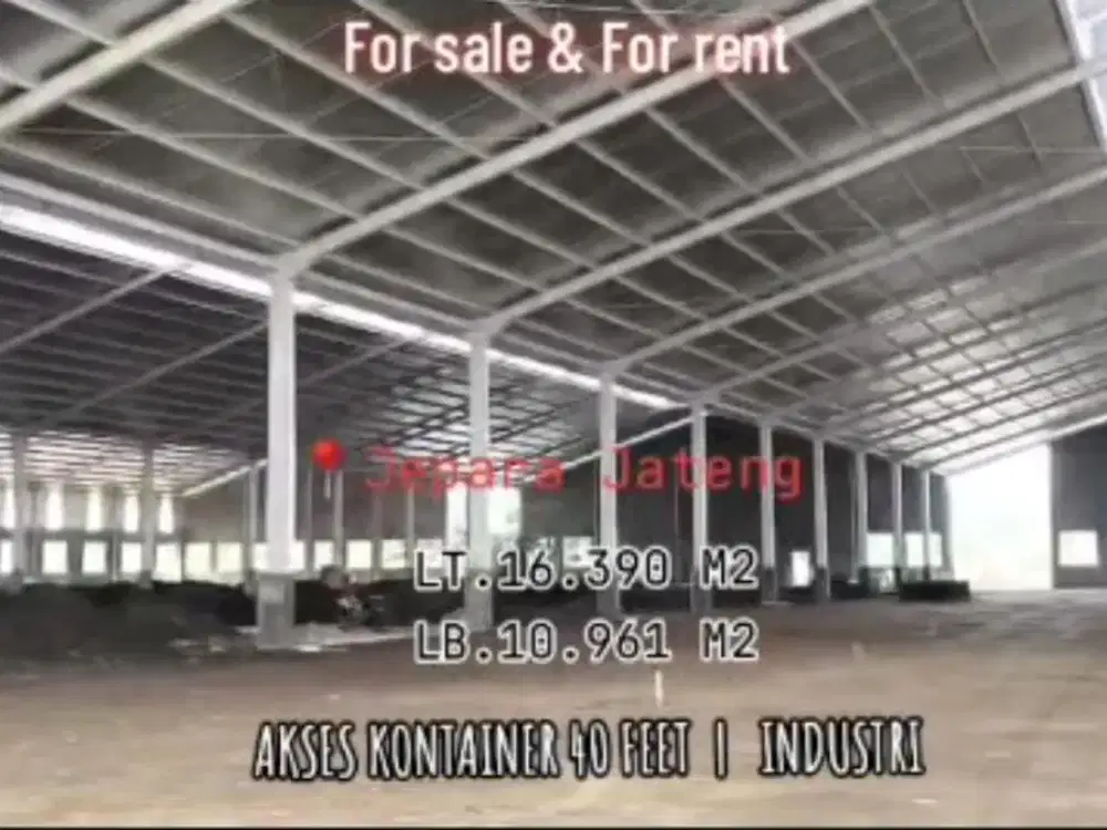 Disewakan Gudang Zona Industri Lokasi Strategis  Tahunan, Jepara Luas 1,6 Ha