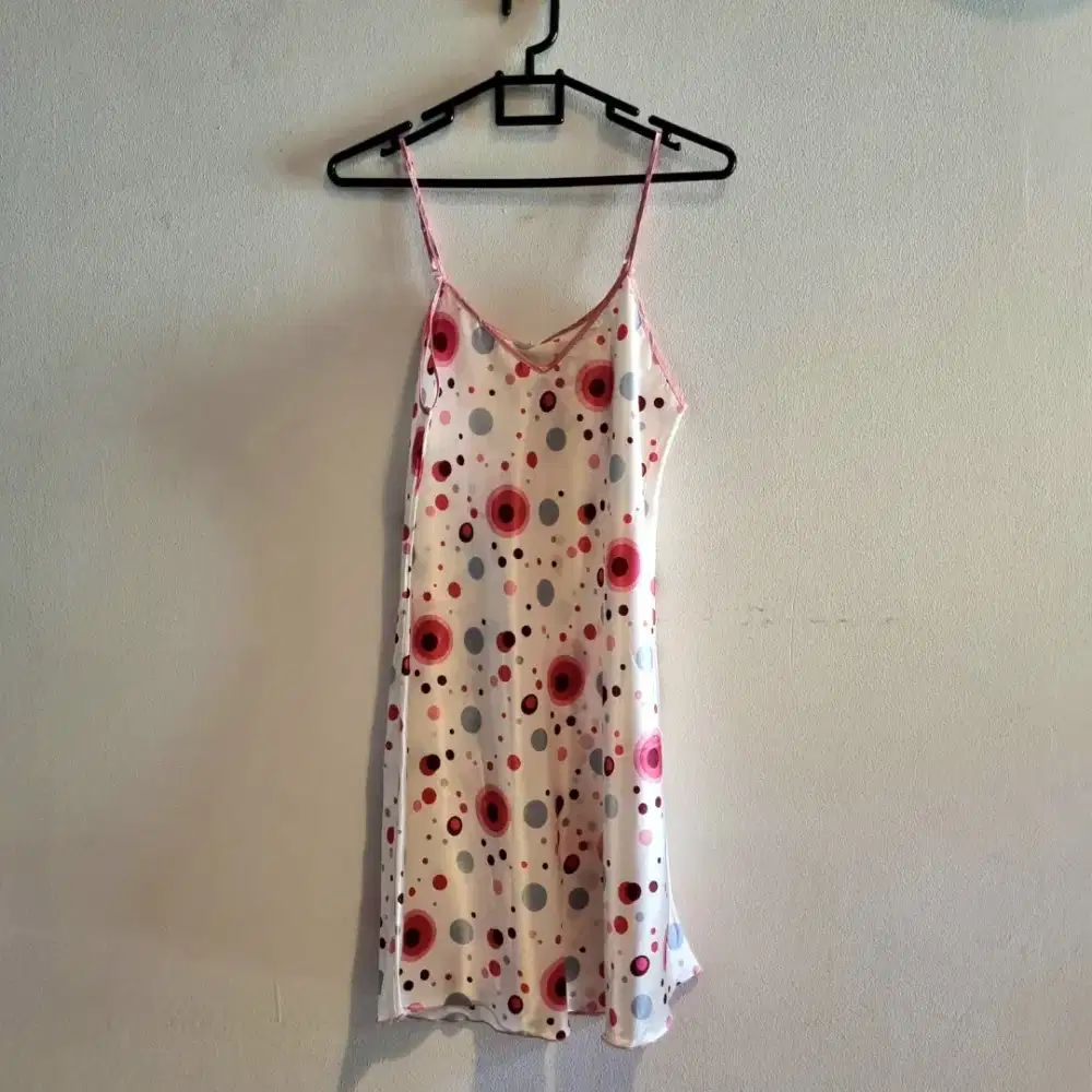 Sleepware Baju Tidur Wanita (robe & slip) Bahan Satin Motif Bunga