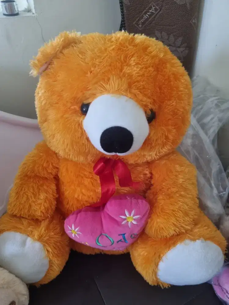 Preloved boneka Teddy Bear orange