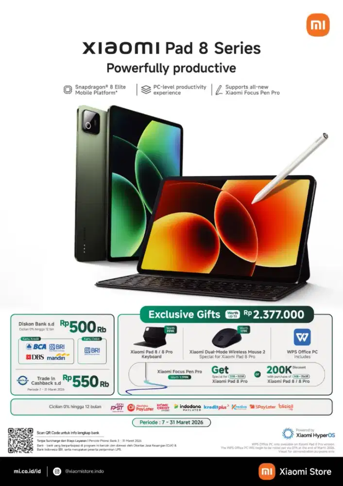 Xiaomi pad 8 series promo cicilan ringan