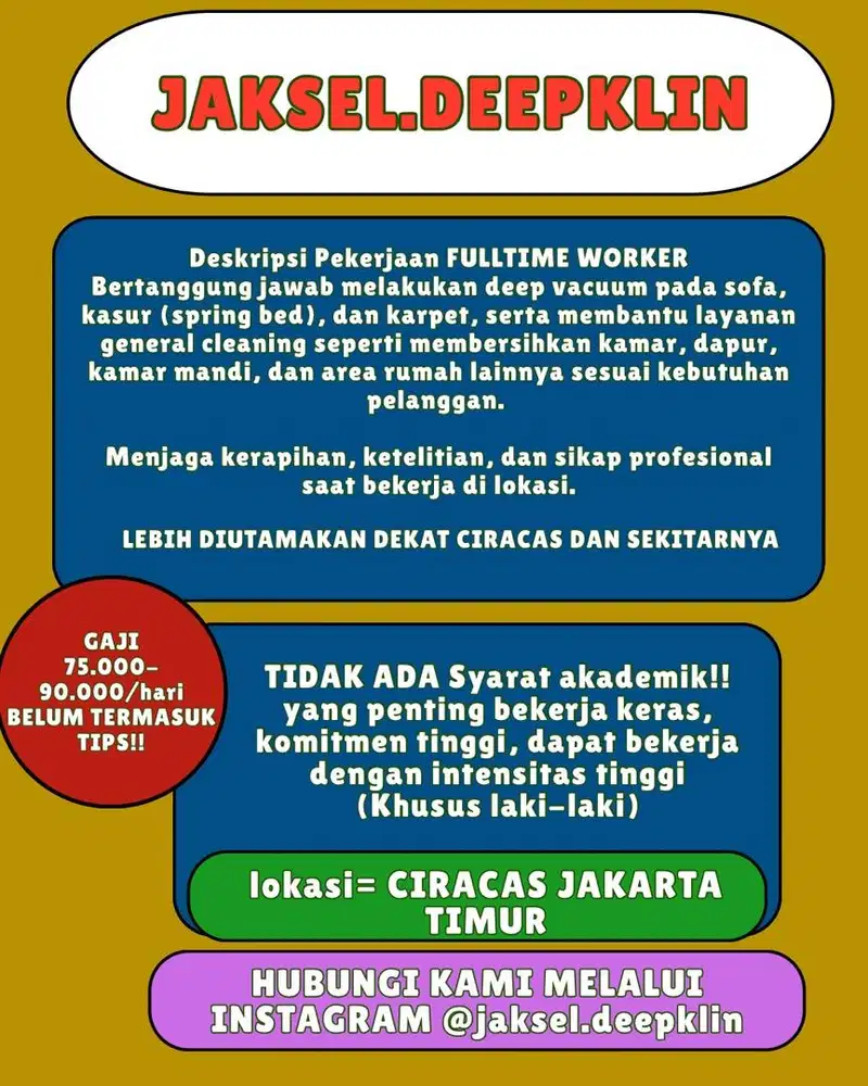 LANGSUNG KIRIM BIODATA DAN CV