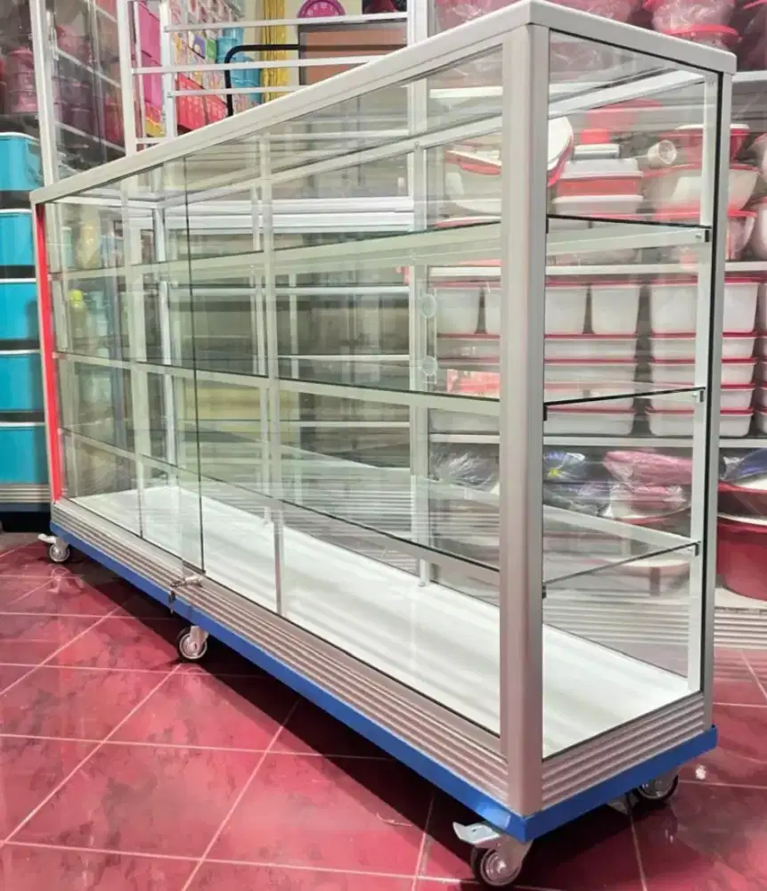 Etalase Perlengkapan Toko/Warung || Pakai Roda Besar & Siku Besi