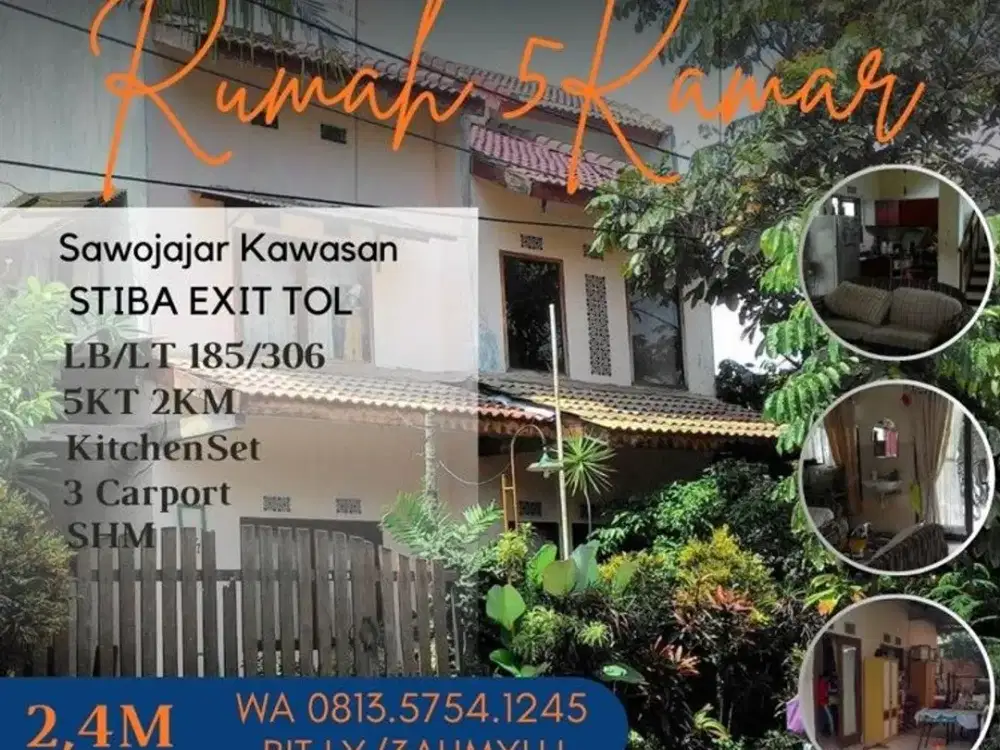 Rumah dijual di sawojajar Madyopuro STIBA Tol LT306 5KT hanya 2,4M