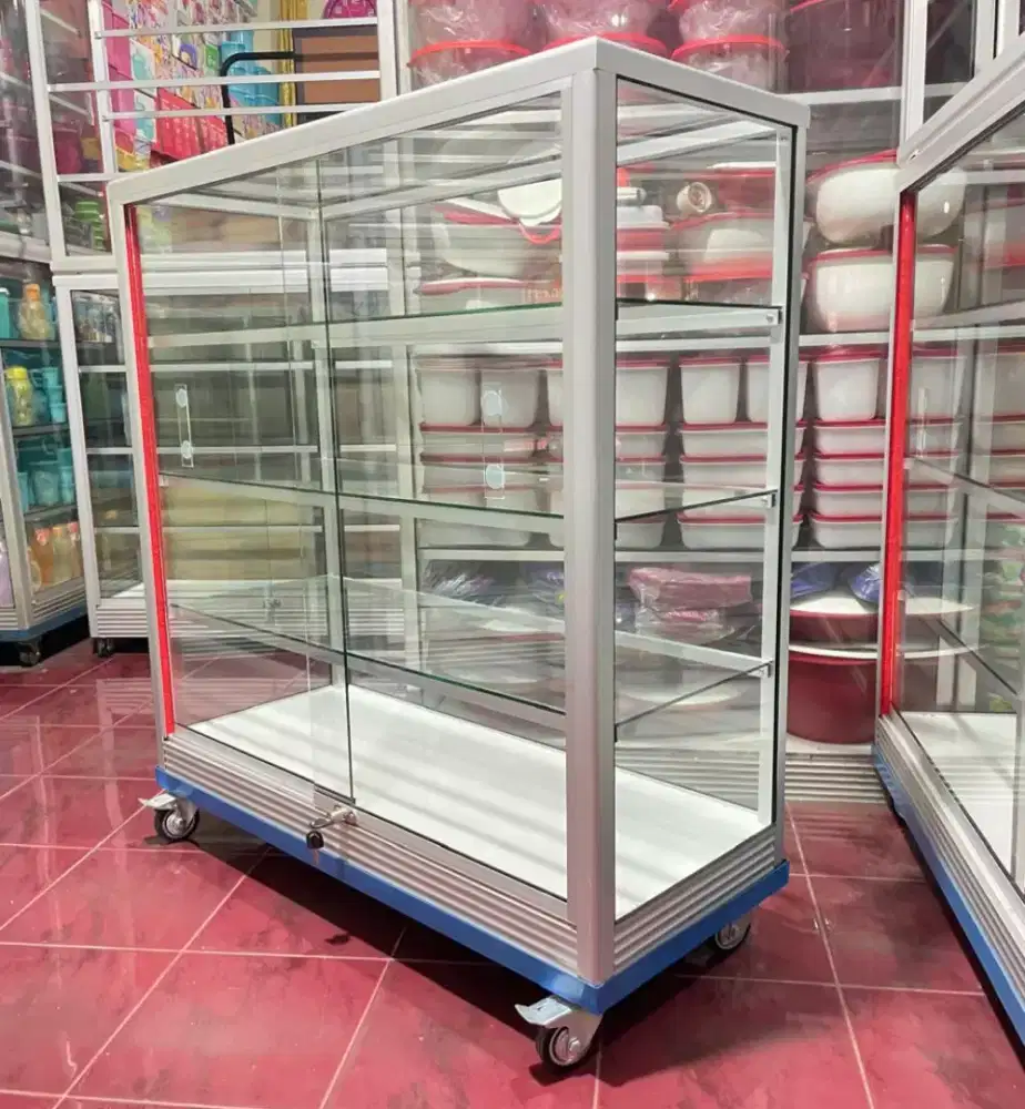Etalase 1M×1M || Pakai RODA BESAR + KUNCI Harga Terjangkau