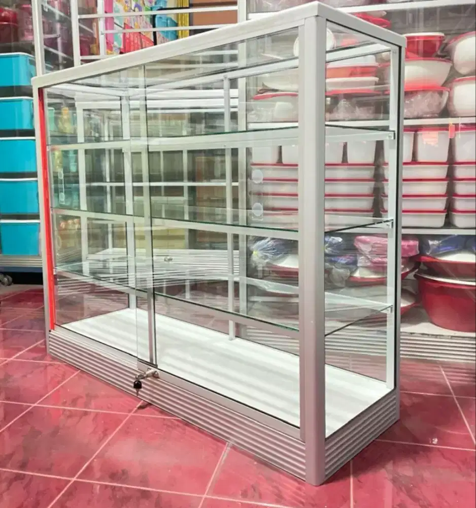 Etalase Kaca Serbaguna Dengan Pintu Geser Panjang 1,2 Meter