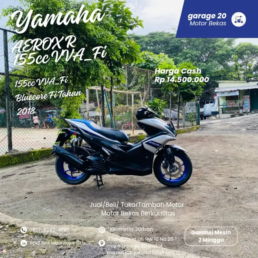 Yamaha Aerox R 155cc VVA_Fi Bluecore Tahun 2018