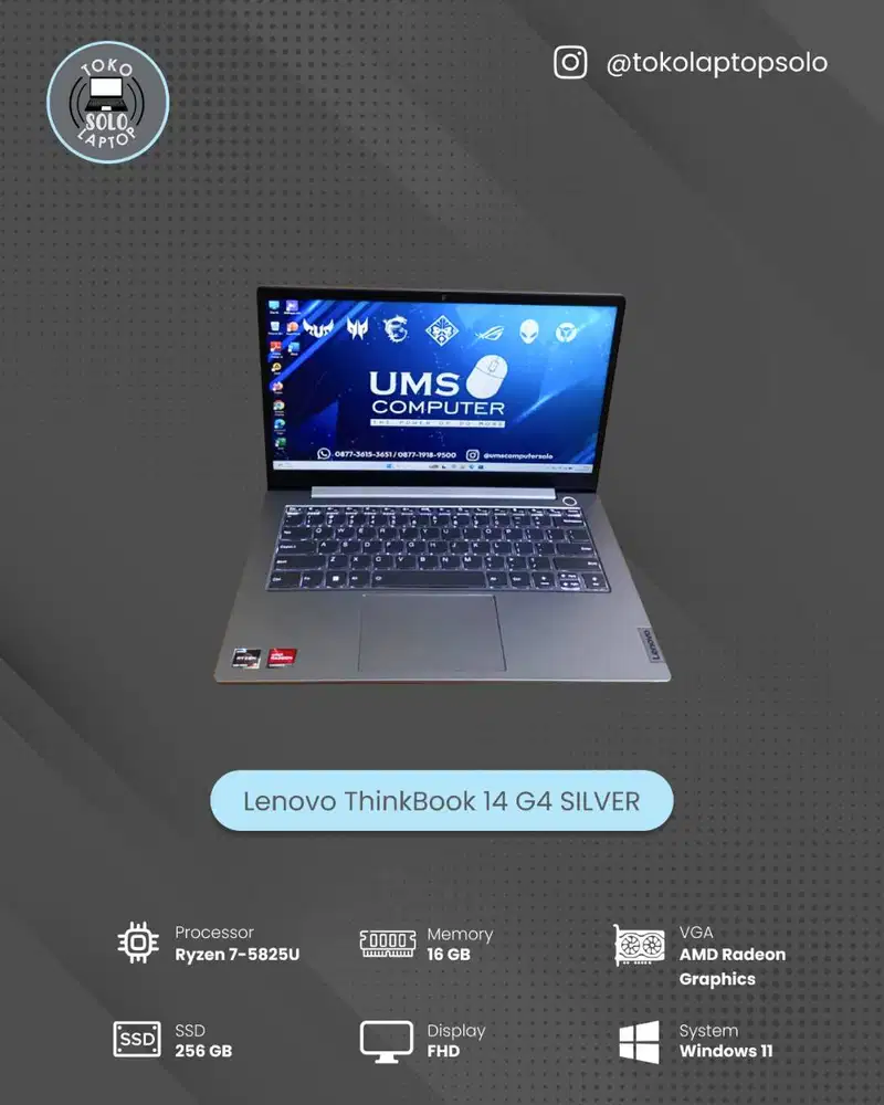 LENOVO THINKBOOK 14 G4 RYZEN 7 5825U Ram 16GB SSD 256GB FHD