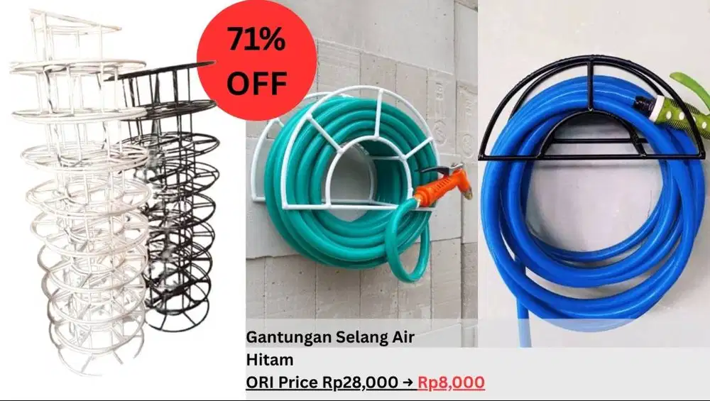 Gantungan Selang Air Besi - HITAM