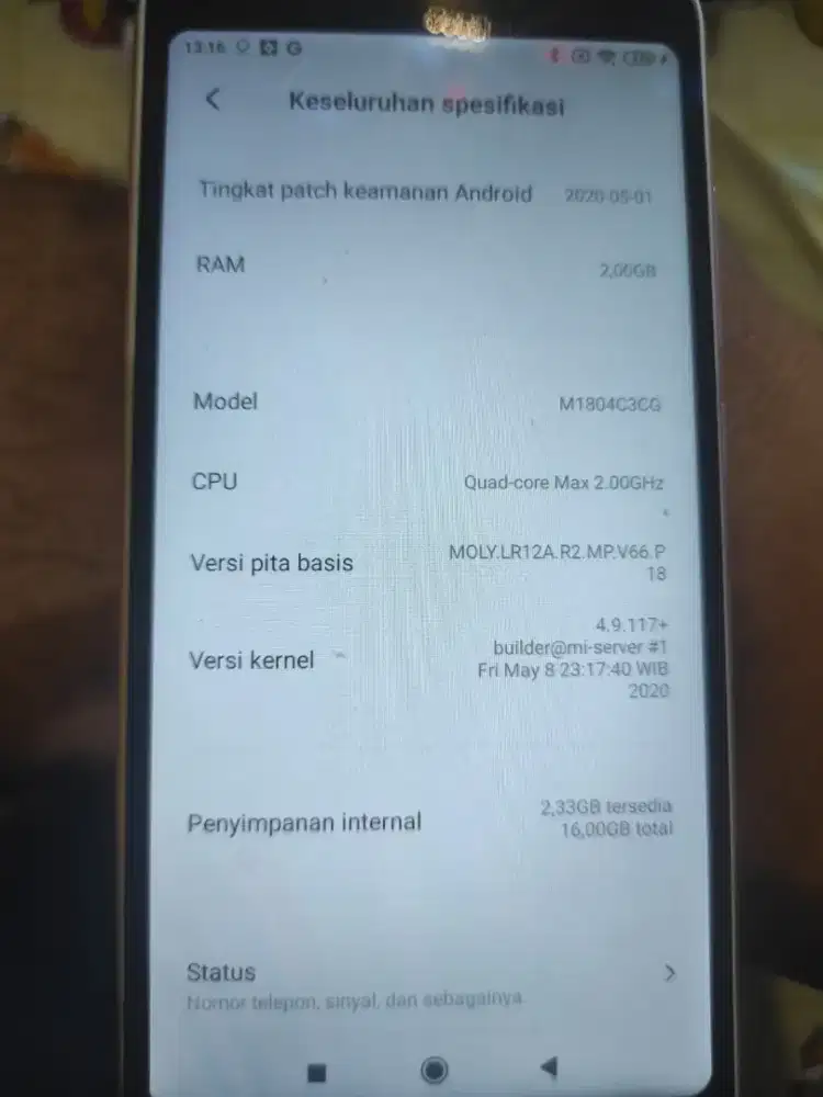 Redmi 6a , ram 2/16 gb HP normal siap pakai