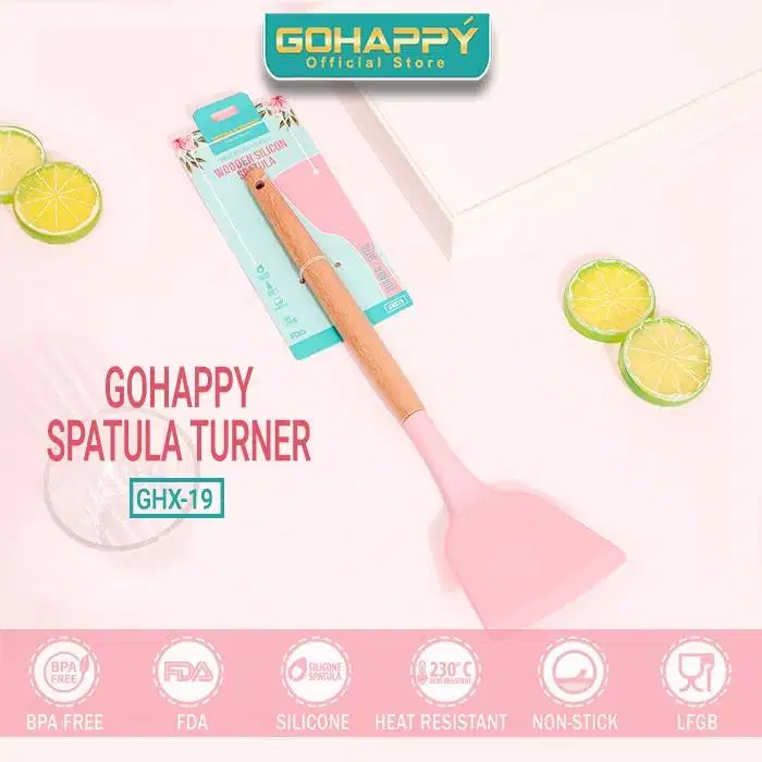 Mayba - Spatula Silicone Pink Turner Sendok Masak Dapur Tebal